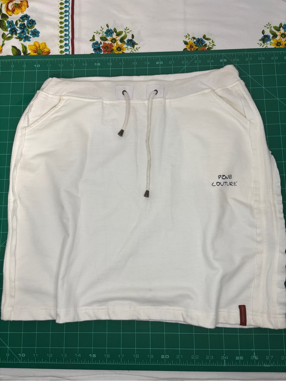Point Zero Nicole Benisti Y2K White Drawstring Waist Skirt Cotton Skater Girl